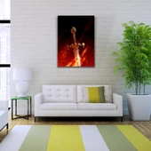 Alevli Kılıç Siyah Kırmızı Tonlarda Kanvas Tablo 50 x 70 - 3