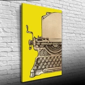 Sarı Zeminde Daktilo Kanvas Tablo 50 x 70 thumbnail 3
