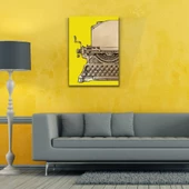 Sarı Zeminde Daktilo Kanvas Tablo 50 x 70 thumbnail 2