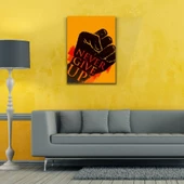 Never Give Up Siyah Turuncu Tonlarda Afiş Kanvas Tablo 50 x 70 thumbnail 2