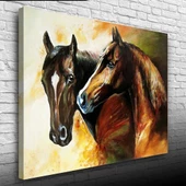 İki At Yağlıboya Kanvas Tablo 50 x 70 - 3