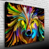 Renk Paletindeki Kurt Kanvas Tablo 50 x 70 - 1