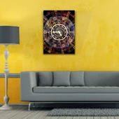 Duvar Saati Kahverengi Tonlarda Kanvas Tablo 50 x 70 thumbnail 2