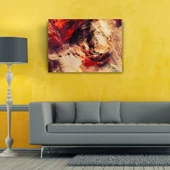 Bej ve Kırmızı Renklerde Soyut Kanvas Tablo 50 x 70 - 2