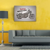 Vintage Motorcycle Poster Kanvas Tablo 50 x 70 thumbnail 2