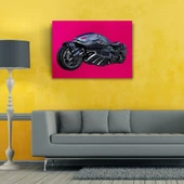 Siyah Spor Futuristik Motosiklet Kanvas Tablo 50 x 70 thumbnail 2