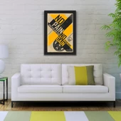 No Pain No Gain Sarı Siyah  Poster Kanvas Tablo 50 x 70 thumbnail 2
