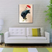 Bisiklet Süren Ayı Kanvas Tablo 50 x 70 thumbnail 2