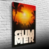 Turuncu ve Siyah Tonlarda Summer Afiş Görseli Kanvas Tablo 50 x 70 - 1