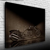 Siyah  Chopper Concept Motosiklet Kanvas Tablo 50 x 70 thumbnail 1