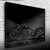 Siyah Futuristik Chopper Motosiklet Kanvas Tablo 50 x 70 thumbnail 3