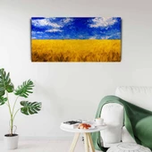 Buğday Tarlası ve Mavi Gökyüzü Kanvas Tablo 60 x 120 thumbnail 2