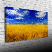 Buğday Tarlası ve Mavi Gökyüzü Kanvas Tablo 60 x 120 thumbnail 1