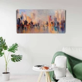 Suya aksetmiş Şehir Silueti Kanvas Tablo 60 x 120 thumbnail 2