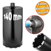 Elmas Karot Ucu 140 mm Shun Beton Zemin Duvar Delme Delik Açma Panç Aparat Uç Deprem Numune Al Test thumbnail 1