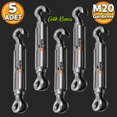 Çelik Kanca M20 Yük Halat Gerdirme Galvenizli Paslanmaz 5 ADET thumbnail 1