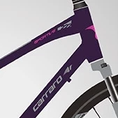 Carraro Sportive 222 V Fren 21 Vites 28 Jant Şehir Bisikleti Mat Mor Gri Fuşya 41 Kadro thumbnail 1