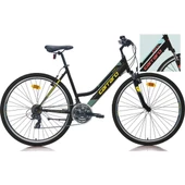 Carraro Active 292 V Fren 21 Vites 28 Jant Şehir Bisikleti Siyah Açık Turkuaz 40 Kadro - 1