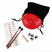 Jwin JTN-68 6 Inç 8 Ses Ton Çelik Handpan Tongue Drum Davulu - Kırmızı - 1