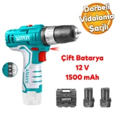 Total Çift Akülü Darbeli Vidalama Matkap 12 V Lİ-ON 1500 mAh - 1