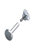 316l Paslanmaz Kararmaz Cerrahi Çelik Zirkon Taşlı 8mm Tragus Helix Kıkırdak Yuvarlak Model Piercing - 11