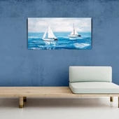 Denizde Beyaz Yelkenliler , Kanvas Tablo 60 x 120 thumbnail 1