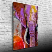 Pastel Renklerde Dekoratif Fil Görseli Kanvas Tablo 50 x 70 thumbnail 3