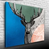 Dijital Efektli Geyik Dekoratif Kanvas Tablo 50 x 70 thumbnail 3