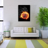 Siyah ve Turuncu Tonlarda  Spor Motosiklet Kanvas Tablo 50 x 70 thumbnail 2