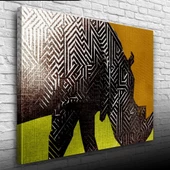 Dijital Efektli Hipopotam Dekoratif Kanvas Tablo 50 x 70 thumbnail 3