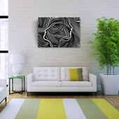 Soyut İnsan Portresi Siyah Beyaz Kanvas Tablo 50 x 70 thumbnail 2