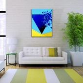 Üçgenler Mavi ve Turkuaz Renklerde Kanvas Tablo 50 x 70 - 2