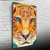 Kaplan Figürü Soyut Çalışma Kanvas Tablo 50 x 70 thumbnail 3