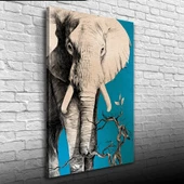 Yalnız Fil Kanvas Tablo 50 x 70 - 3