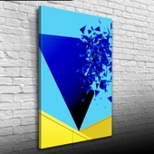 Üçgenler Mavi ve Turkuaz Renklerde Kanvas Tablo 50 x 70 - 3