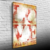 Love Poster Kırmızı Beyaz Tonlarda Kanvas Tablo 50 x 70 thumbnail 1