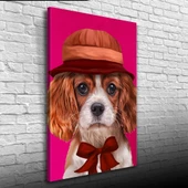 Şapkalı Köpek Kanvas Tablo 50 x 70 thumbnail 1