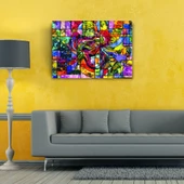 Renklerin Dansı Soyut Çalışma Kanvas Tablo 50 x 70 thumbnail 2