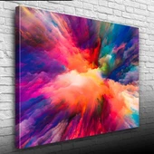 Mavi ve Kırmızı Tonlarda Soyut Çalışma Kanvas Tablo 50 x 70 thumbnail 3