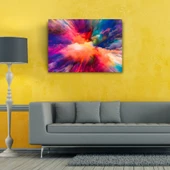 Mavi ve Kırmızı Tonlarda Soyut Çalışma Kanvas Tablo 50 x 70 thumbnail 2