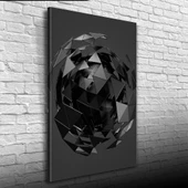 Gri Tonlarda Aynalı Küre Kanvas Tablo 50 x 70 thumbnail 3