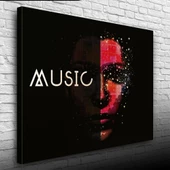 Music Afiş Siyah Kırmızı Tonlarda Kanvas Tablo 50 x 70 thumbnail 1
