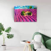 Lavanta Tarlası ve Mavi Gökyüzü Kanvas Tablo 50 x 70 thumbnail 1