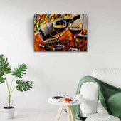 Şarap Şişesi ve Kadehler Kanvas Tablo 50 x 70 thumbnail 2