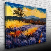 Mavi ve Sarı Tonlarda Gündoğumu Manzara Kanvas Tablo 50 x 70 thumbnail 1