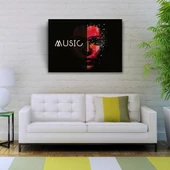 Music Afiş Siyah Kırmızı Tonlarda Kanvas Tablo 50 x 70 thumbnail 2