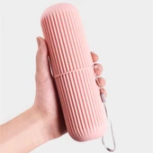 BUFFER® Seyahat Tipi Diş Fırçası Gözlük Makyaj Fırçası İçin Çok Amaçlı Silindir Saklama Kutusu İpli - 5