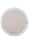 Modern Dekoratif Yuvarlak Puffy Peluş Ponpon Saçaklı Salon Oturma Odası Halısı Krem - 2