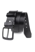 Lugmo Battal Boy Hakiki Deri Erkek Kemeri Siyah 4,5 cm thumbnail 1