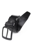 Lugmo Battal Boy Hakiki Deri Erkek Kemeri Siyah 4,5 cm thumbnail 2